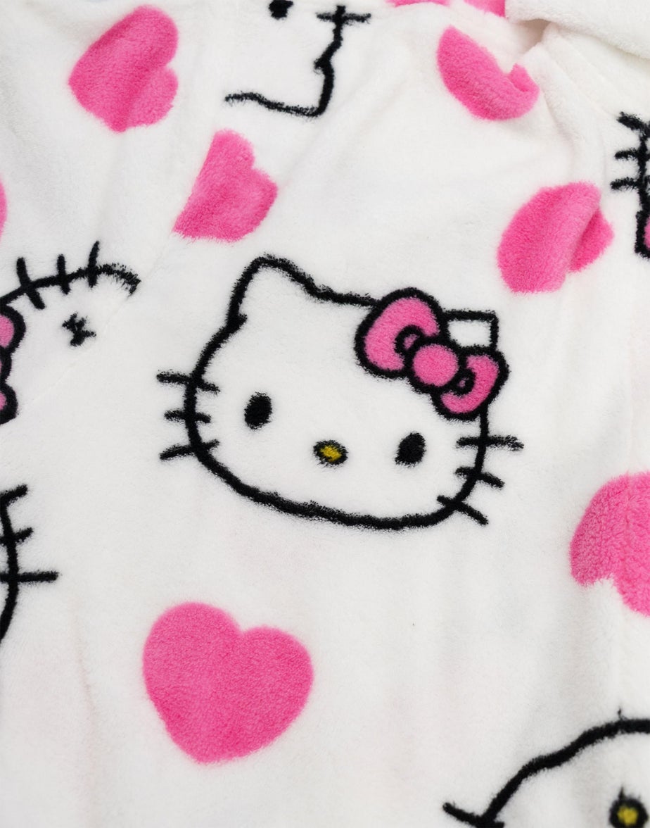 Hello Kitty Character Multicoloured Hooded Bathrobe