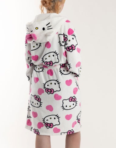 Hello Kitty Character Multicoloured Hooded Bathrobe