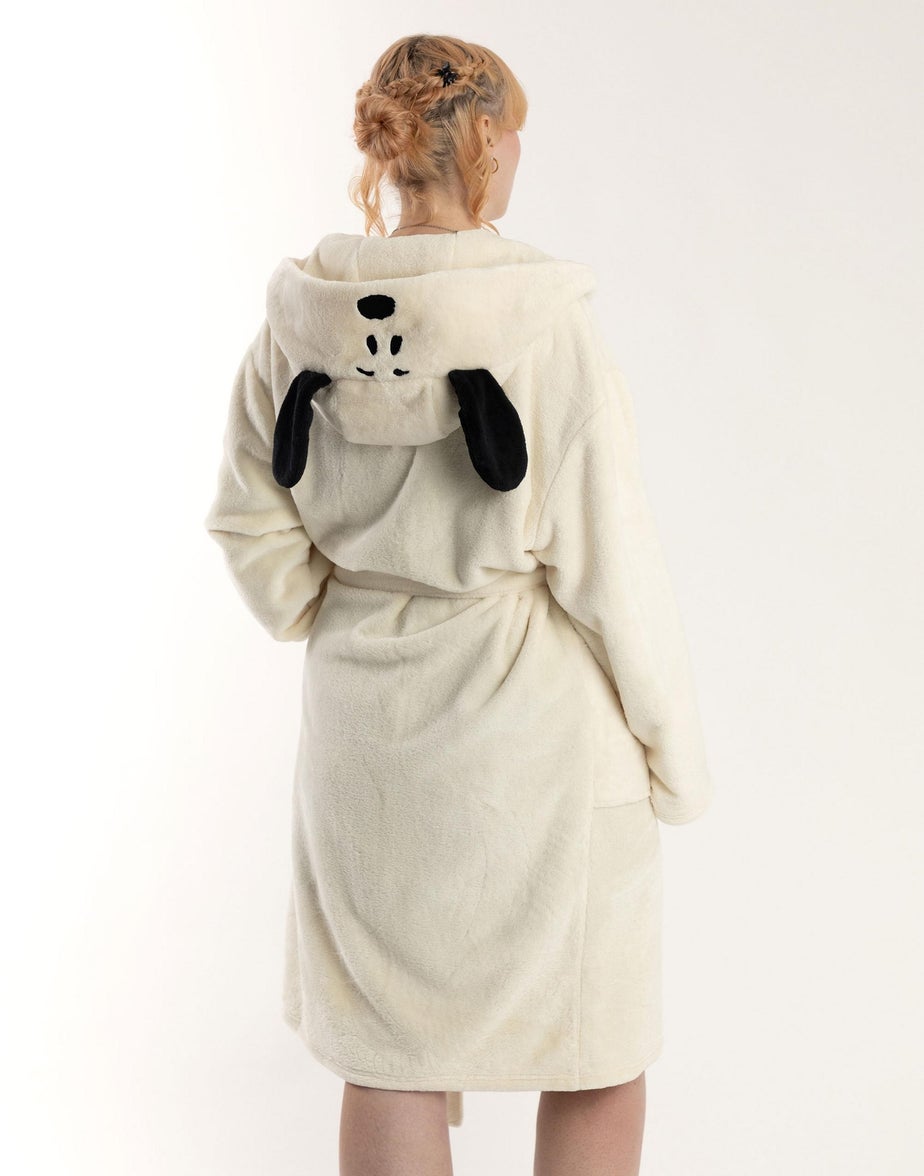 Peanuts Snoopy Adults White Hooded Bathrobe