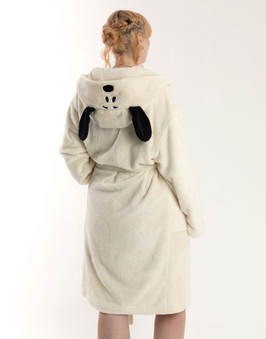 Peanuts Snoopy Adults White Hooded Bathrobe