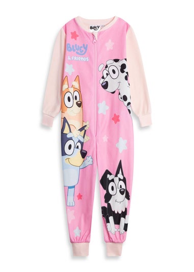 Bluey Bingo Chloe Mackenzie Girls Pink Onesie (18mnths-7yrs)
