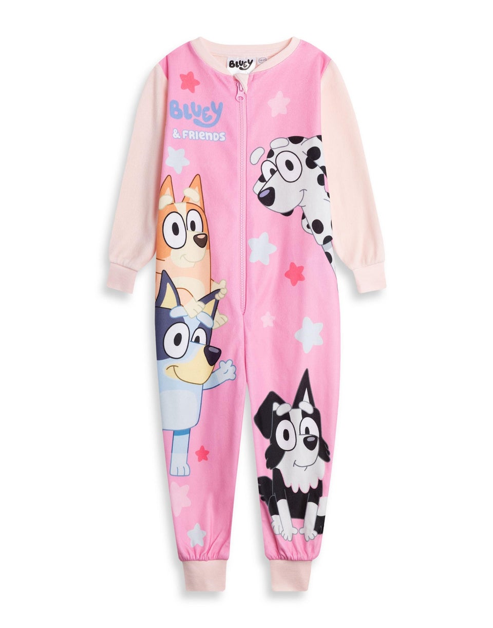 Bluey Bingo Chloe Mackenzie Girls Pink Onesie (18mnths-7yrs)