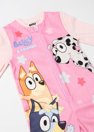 Bluey Bingo Chloe Mackenzie Girls Pink Onesie (18mnths-7yrs)