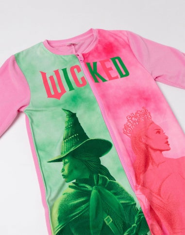 Vanilla Underground Wicked Glinda/Elphaba Girls Pink/Green Onesie (4-14yrs)