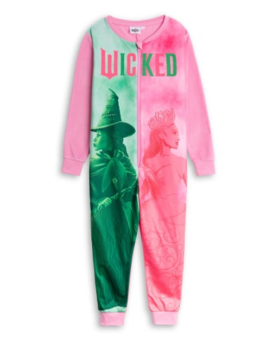 Vanilla Underground Wicked Glinda/Elphaba Girls Pink/Green Onesie (4-14yrs)