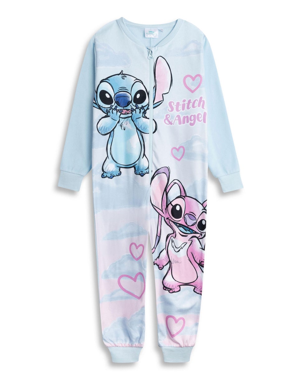 Vanilla Underground Disney Stitch & Angel Girls Blue Onesie (3-14yrs)