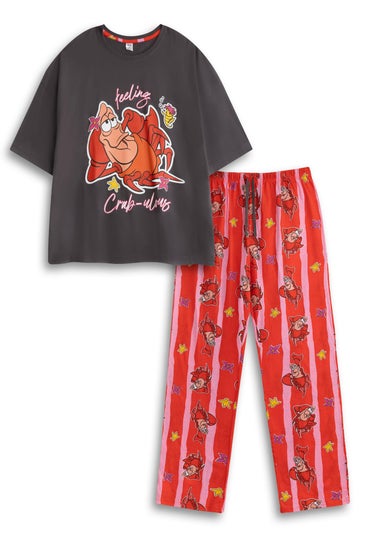 Disney The Little Mermaid & Sebastian Adults Multicoloured Short Sleeve Long Leg Pyjama Set
