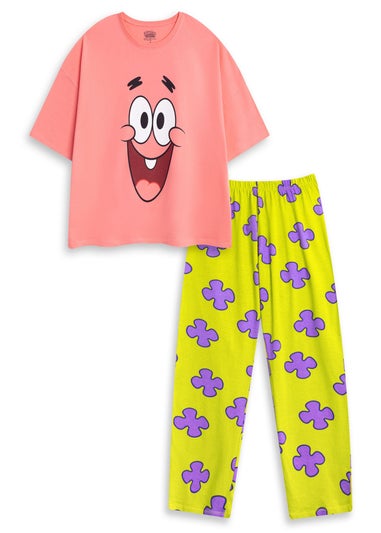 SpongeBob SquarePants Patrick Adults Pink Shortie Pyjama Set
