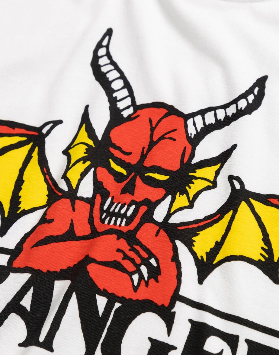 Stranger Things Logo Adults White Shortie Pyjama Set