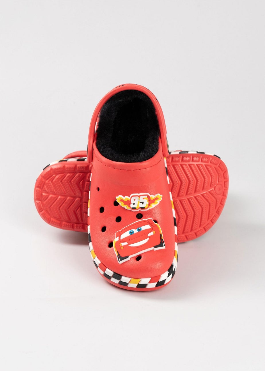 Disney Cars Lightning McQueen Fur Lined Kids Red Clogs (Younger 8-Older 2)