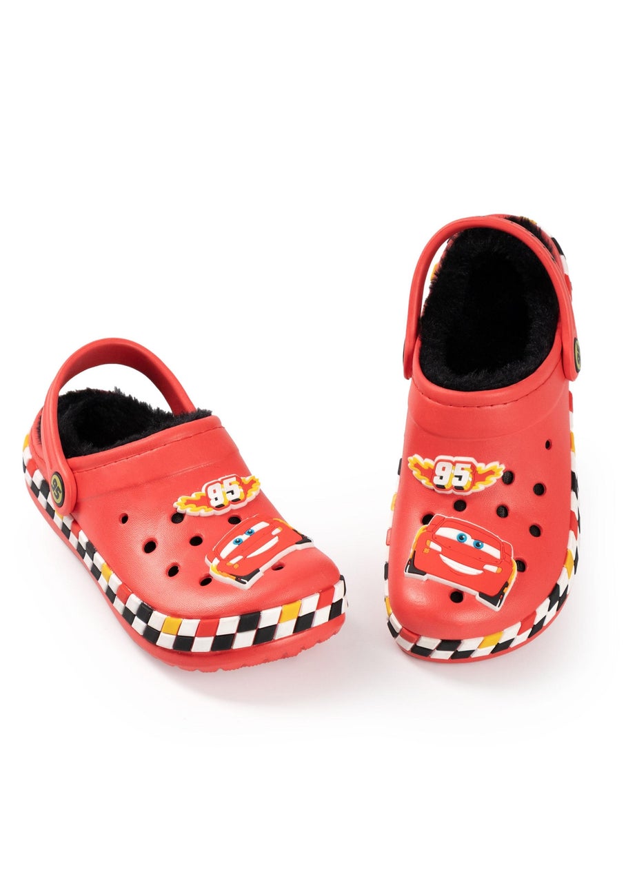 Disney Cars Lightning McQueen Fur Lined Kids Red Clogs (Younger 8-Older 2)