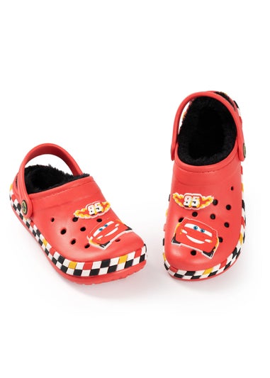 Disney Cars Lightning McQueen Fur Lined Kids Red Clogs (Younger 8-Older 2)