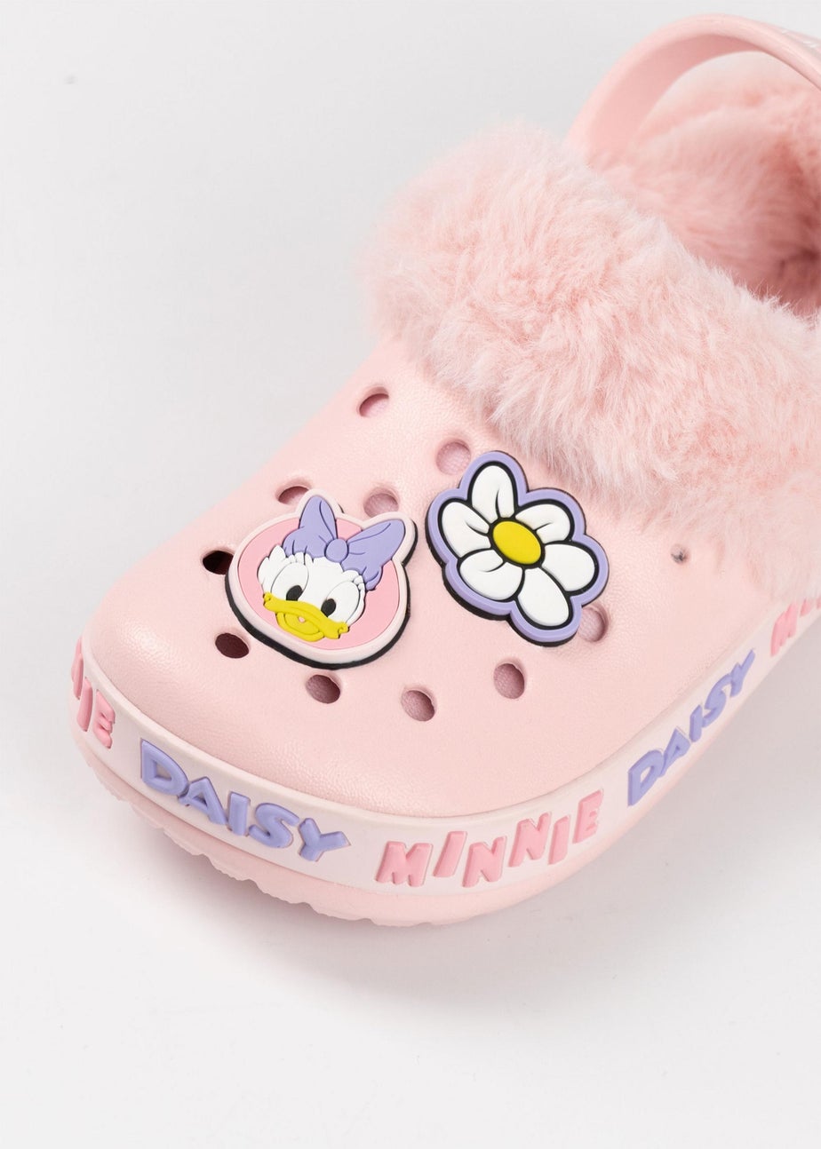 Disney Minnie Mouse and Daisy Fur Lined Girls Pink Clogs (Younger 6-Older 12)