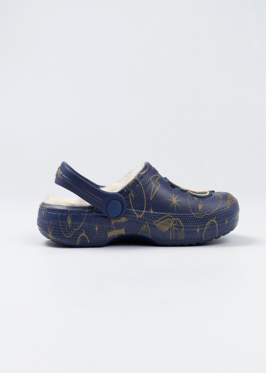 Harry Potter Kids Fur Lined Navy Clogs (Older 12-5)