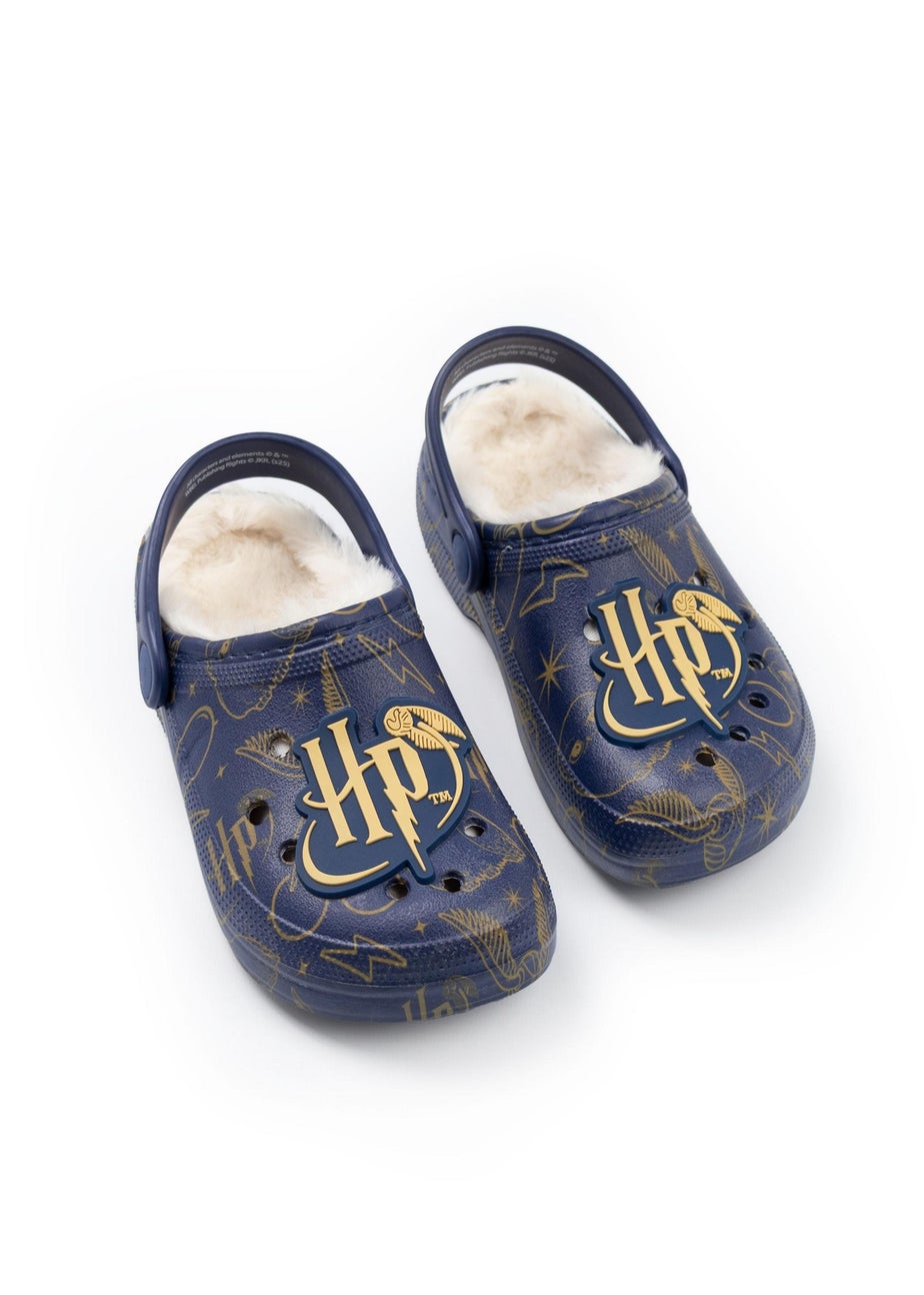 Harry Potter Kids Fur Lined  Navy Clogs (Older 12-5)