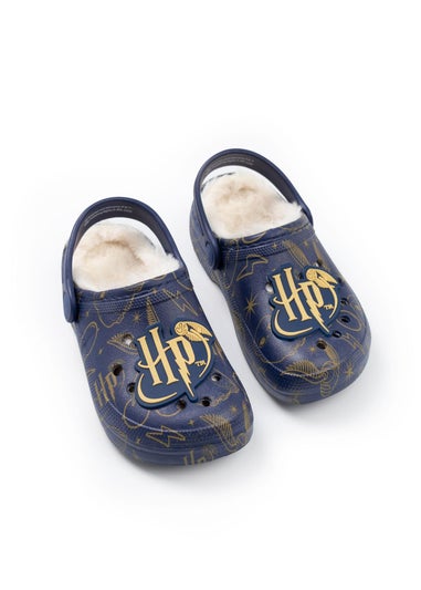 Harry Potter Kids Fur Lined Navy Clogs (Older 12-5)