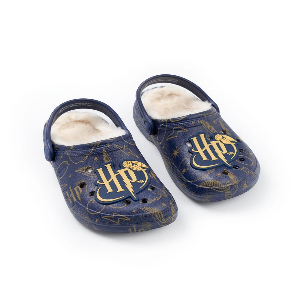 Harry Potter Kids Fur Lined Navy Clogs (Older 12-5)