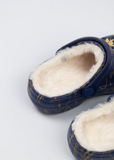 Harry Potter Kids Fur Lined Navy Clogs (Older 12-5)