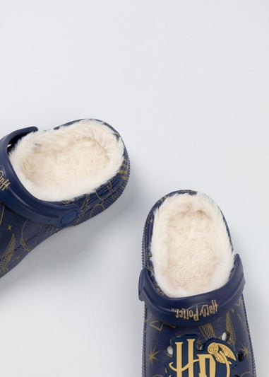 Harry Potter Kids Fur Lined Navy Clogs (Older 12-5)