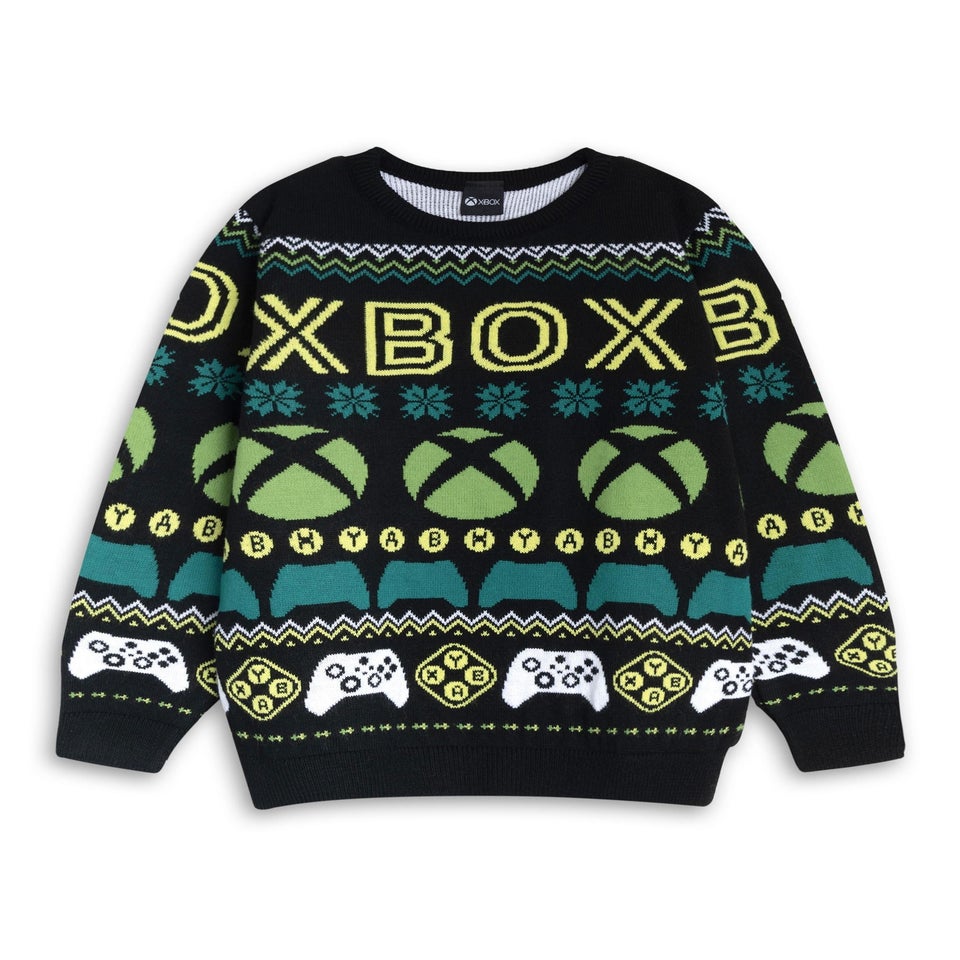 Xbox Logo Kids Multicoloured Christmas Jumper (5-14yrs)