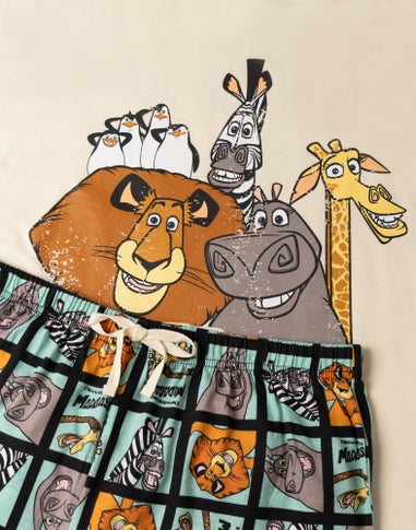 Disney Madagascar Adults Beige Shortie Pyjama Set
