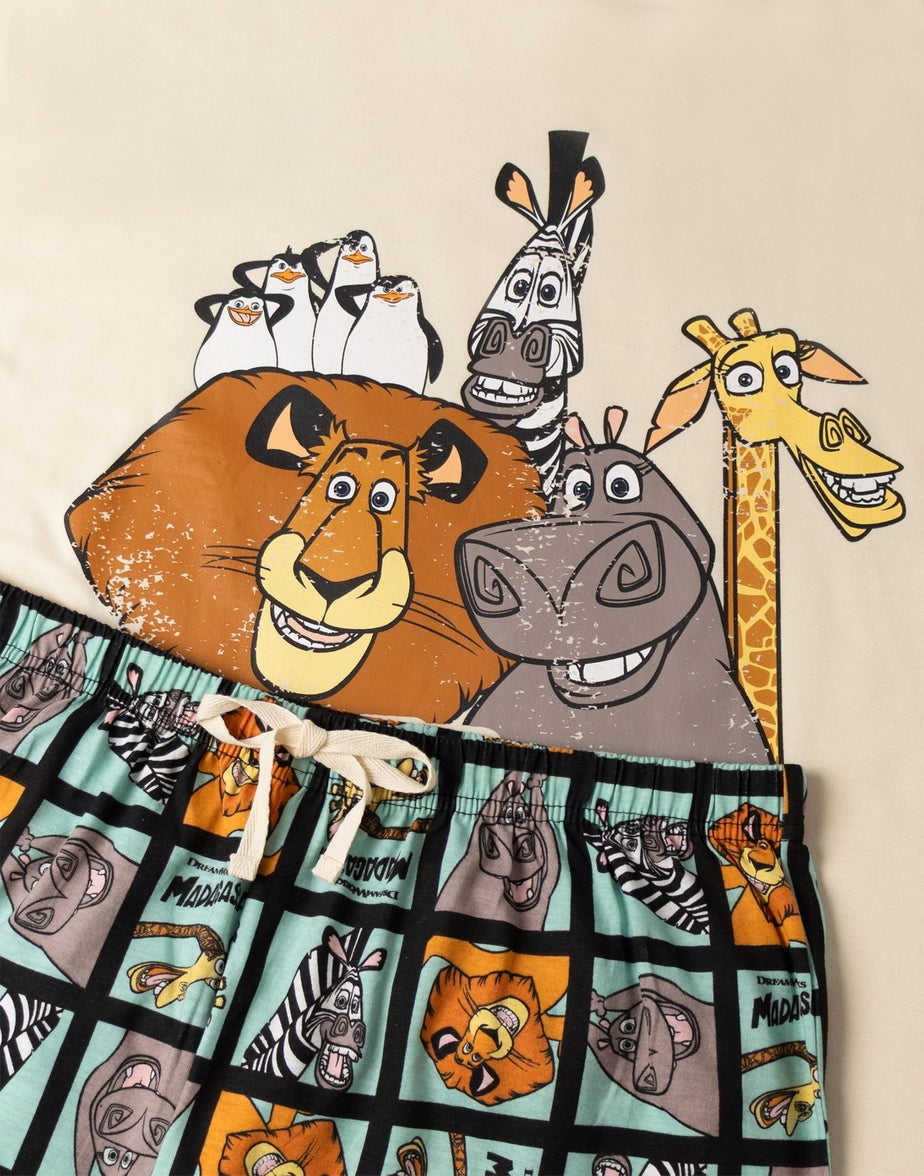 Disney Madagascar Adults Beige Shortie Pyjama Set