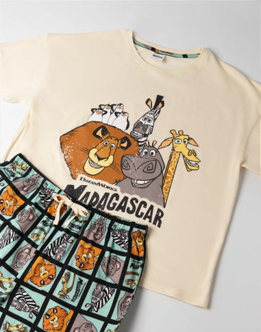 Disney Madagascar Adults Beige Shortie Pyjama Set