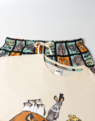 Disney Madagascar Adults Beige Shortie Pyjama Set