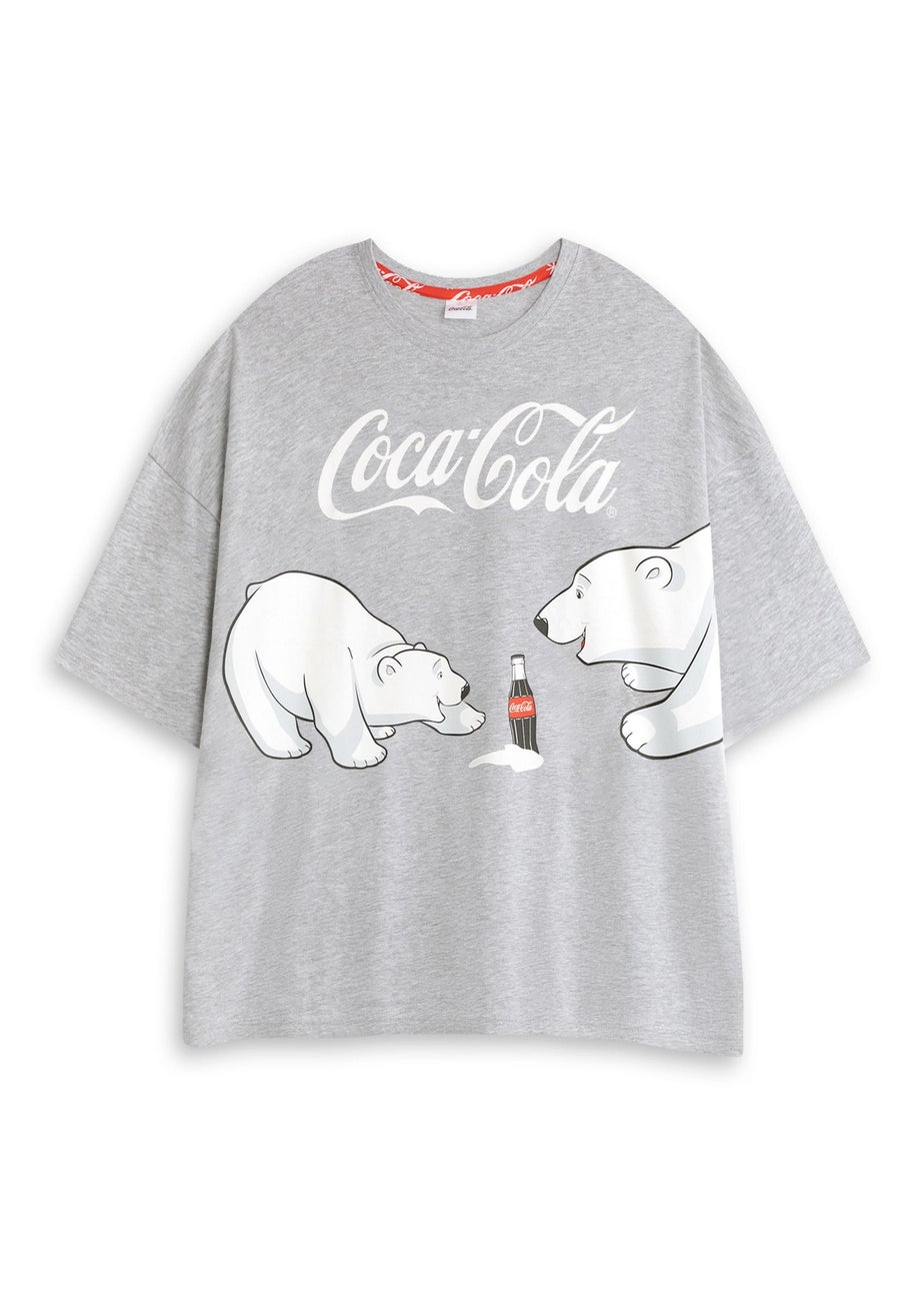 Coca Cola Logo Adults Grey Shortie Pyjama Set