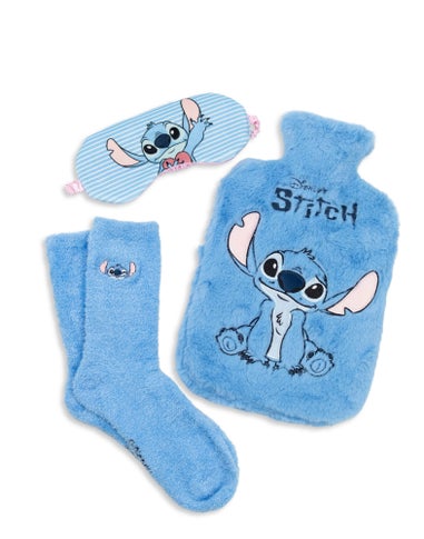 Disney Stitch Adults Blue Hot Water Bottle Gift Set