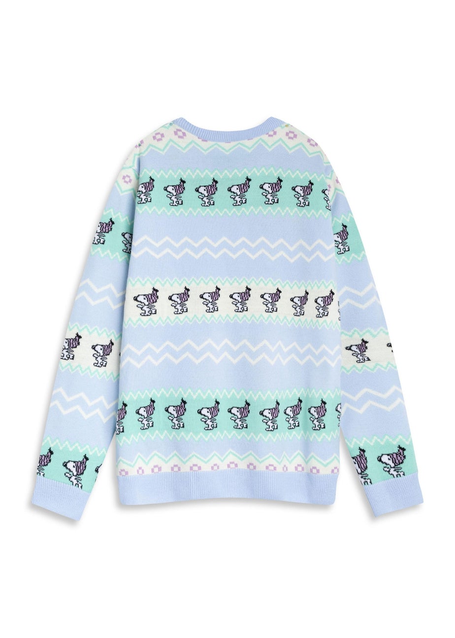 Peanuts Snoopy Adults Blue Christmas Jumper