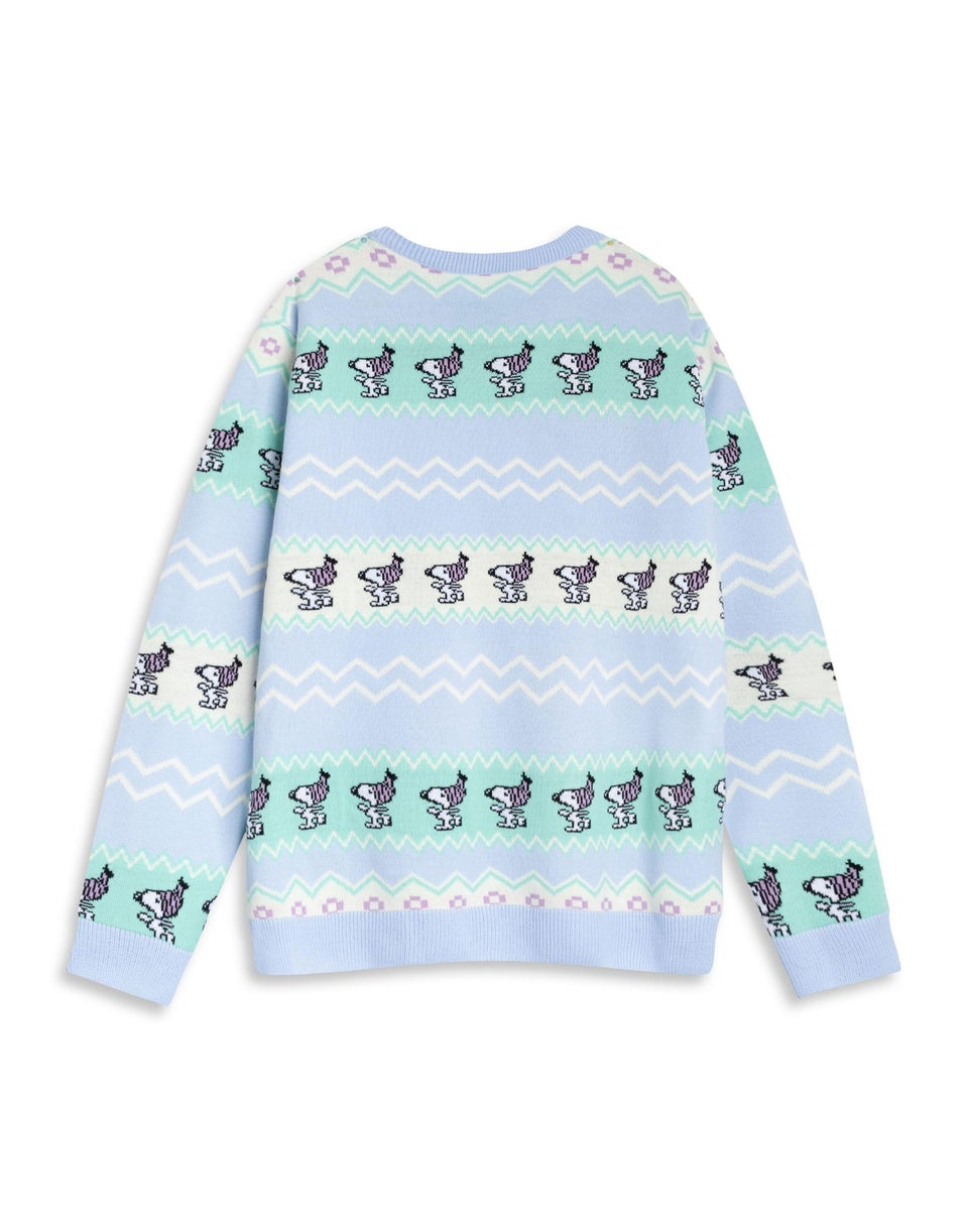 Peanuts Snoopy Adults Blue Christmas Jumper