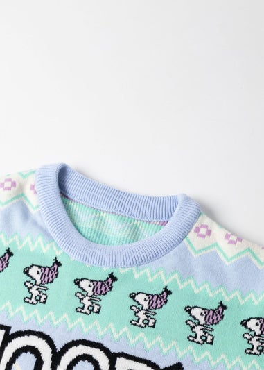 Peanuts Snoopy Adults Blue Christmas Jumper