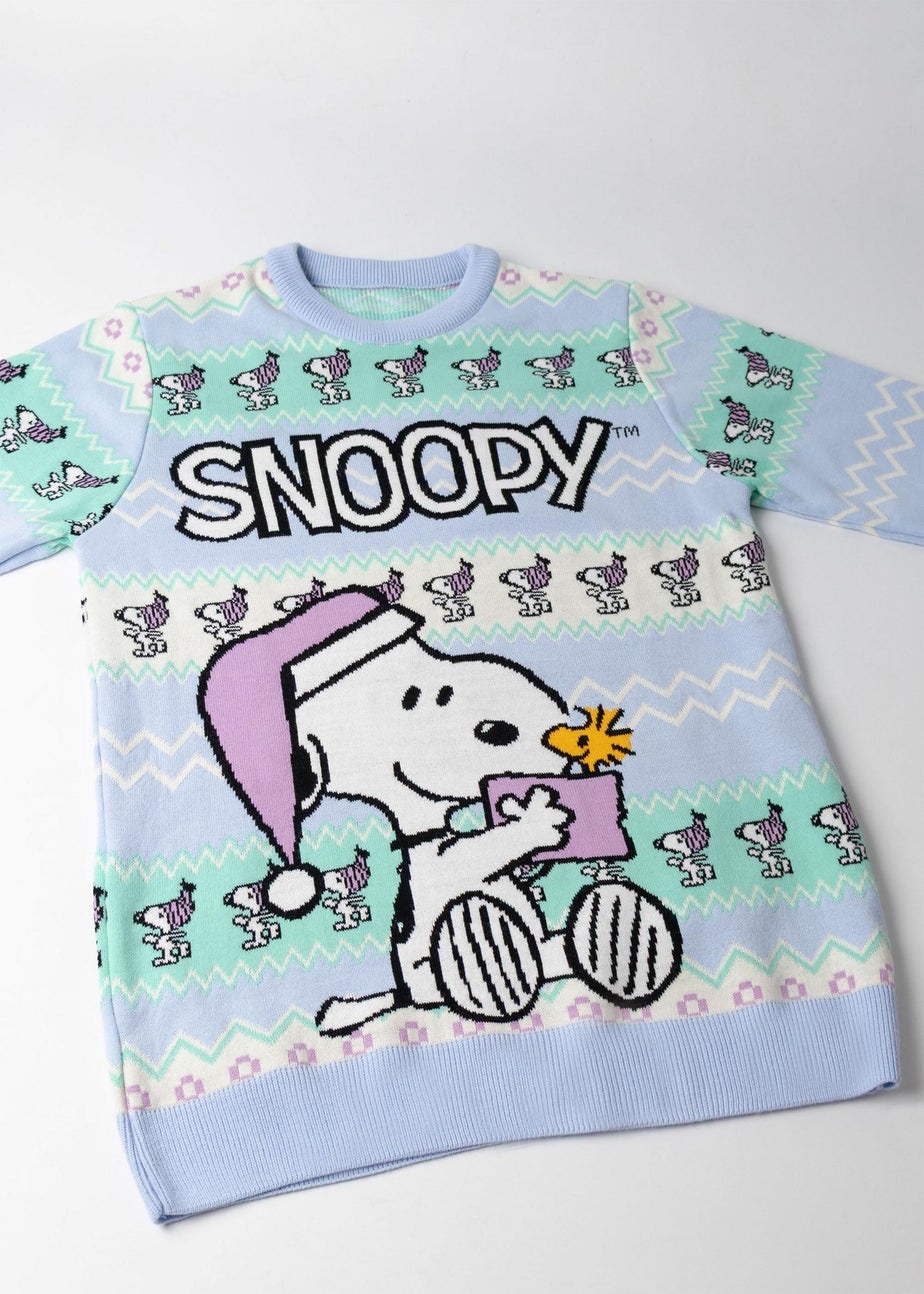 Peanuts Snoopy Adults Blue Christmas Jumper