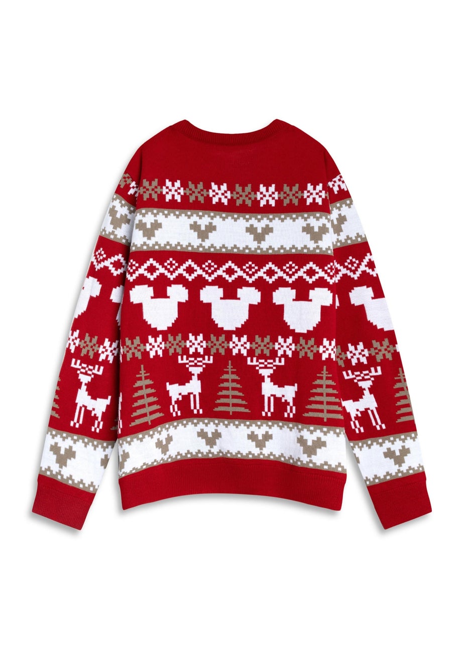 Disney Mickey Mouse Adults Red Christmas Jumper