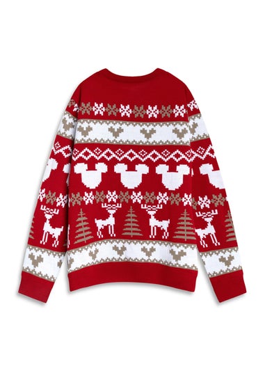 Disney Mickey Mouse Adults Red Christmas Jumper