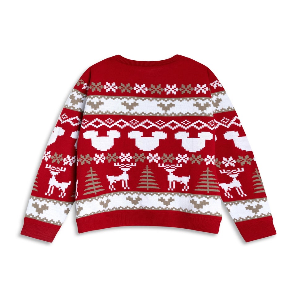 Disney Mickey Mouse Adults Red Christmas Jumper