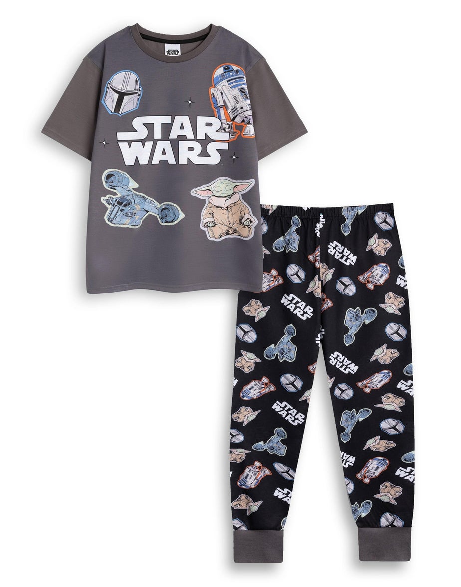 Vanilla Underground Star Wars Character Kids Grey Pyjama Set (5-14yrs)
