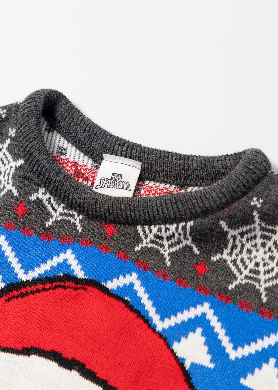 Spiderman Kids Grey Christmas Jumper (2-8yrs)