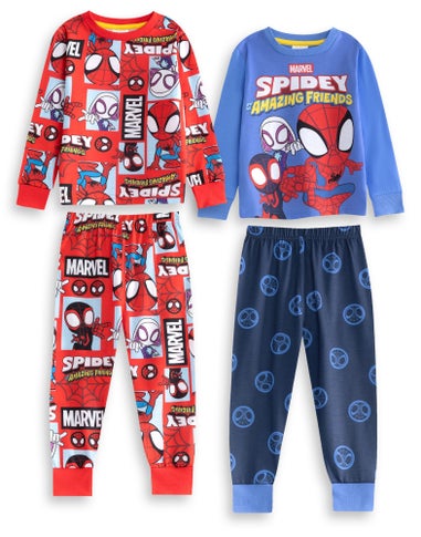 Spidey & His Amazing Friends Kids Blue Long Pyjama Set Pack of 2 (18mnths-6yrs)