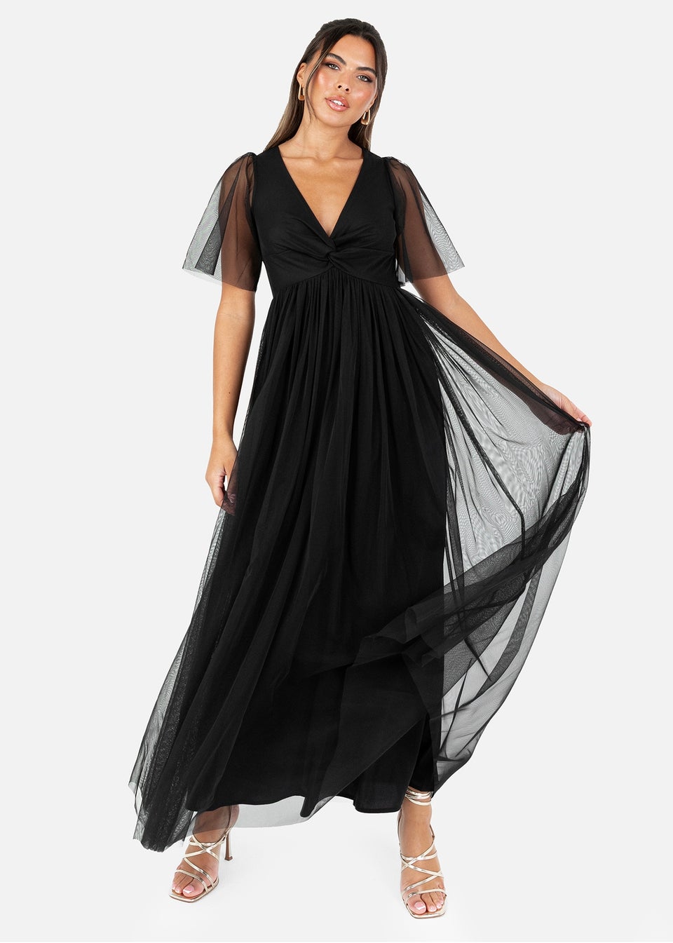 Anaya With Love Black Twist Detail Maxi Dress