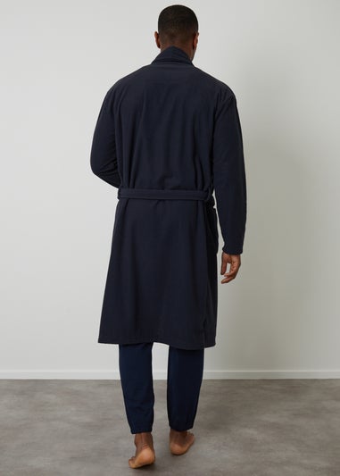 Threadbare Navy Waffle Fleece Dressing Gown