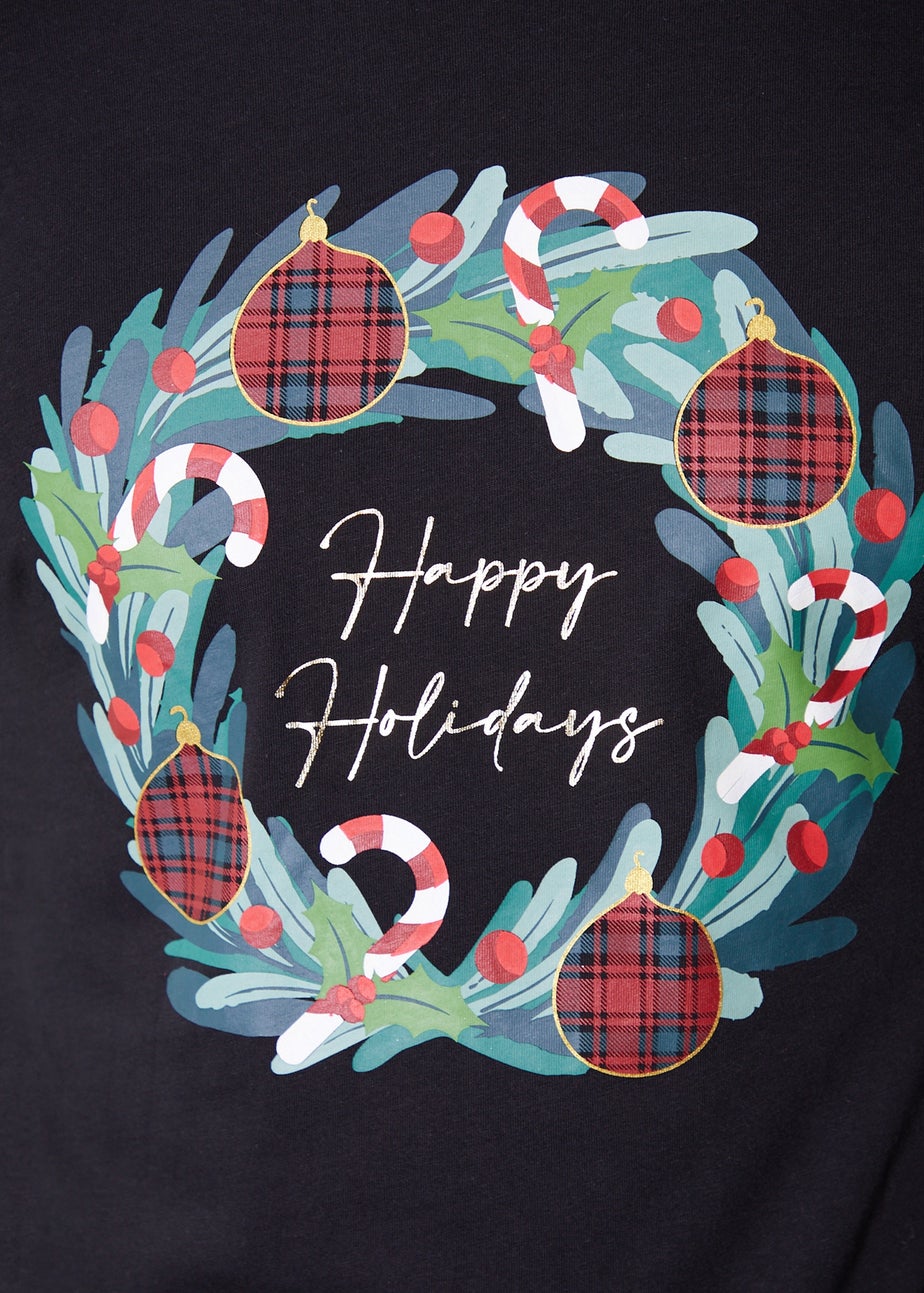 Threadbare Red Christmas Wreath Long Pyjamas