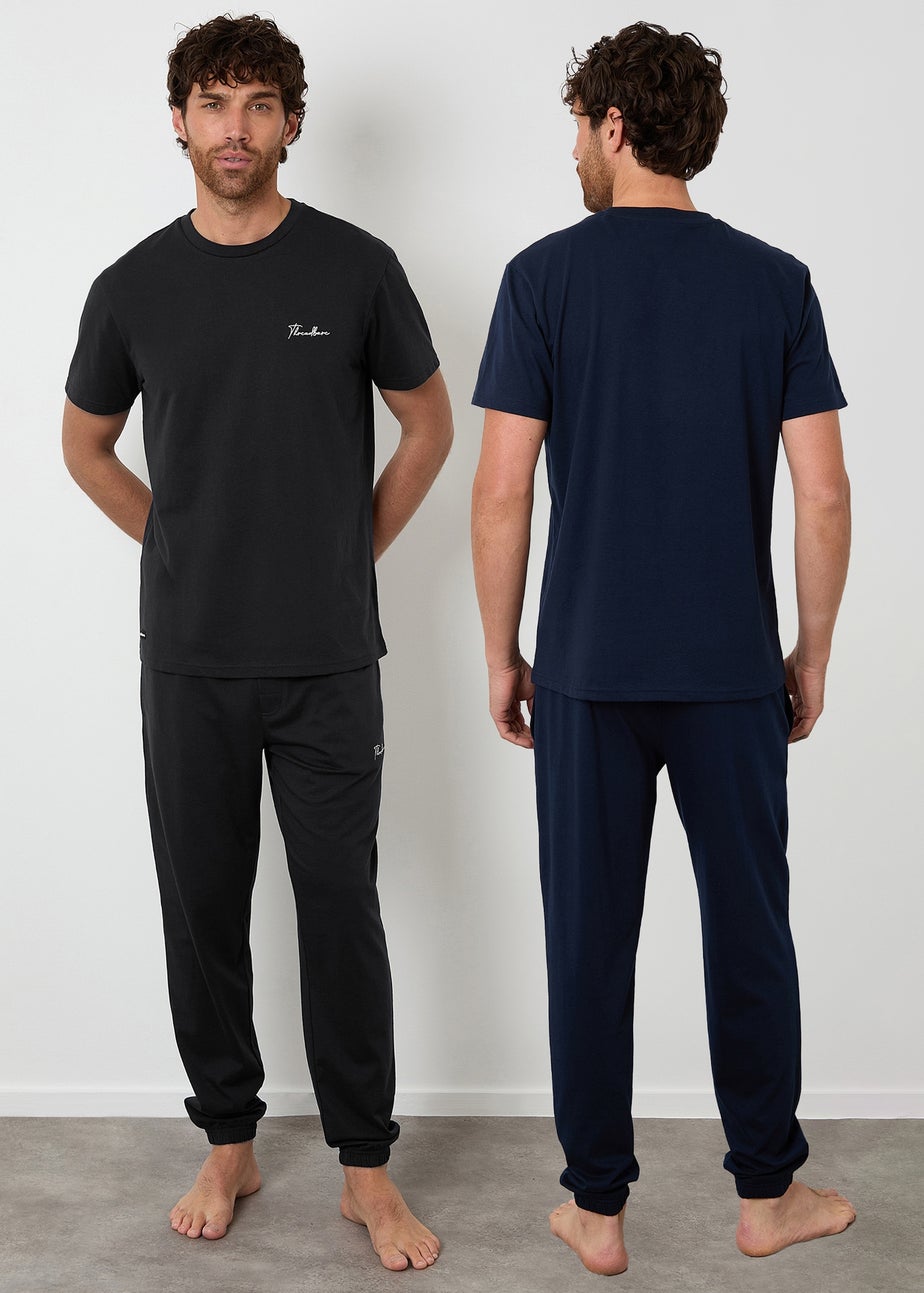 Threadbare Black 2-Pack Short Sleeve Jersey Pyjama Sets