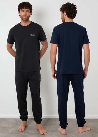 Threadbare Black 2-Pack Short Sleeve Jersey Pyjama Sets