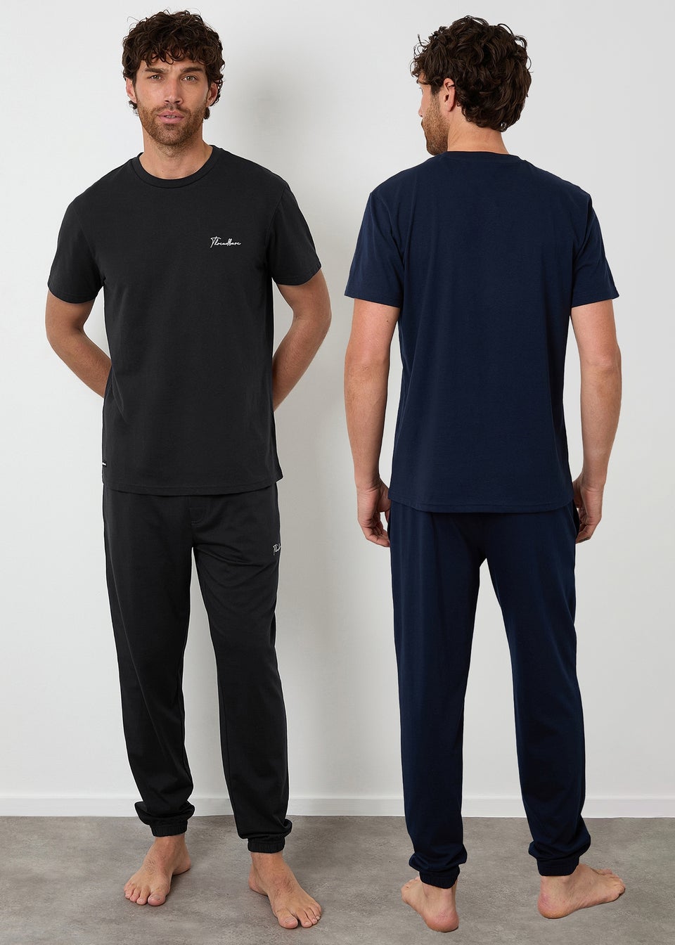 Threadbare Black 2-Pack Short Sleeve Jersey Pyjama Sets