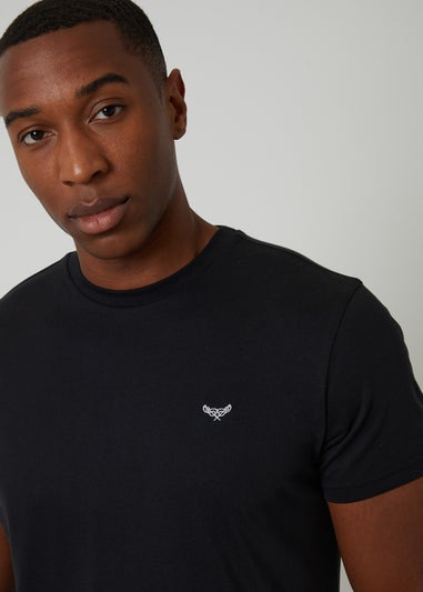 Threadbare Black Cotton Blend Short Sleeve Check Pyjama Set