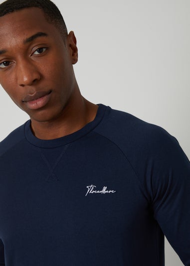 Threadbare Navy Sweatshirt & Jogger Lounge Set