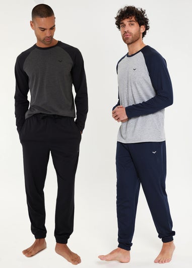 Threadbare Grey 2-Pack Long Raglan Sleeve Lounge Sets