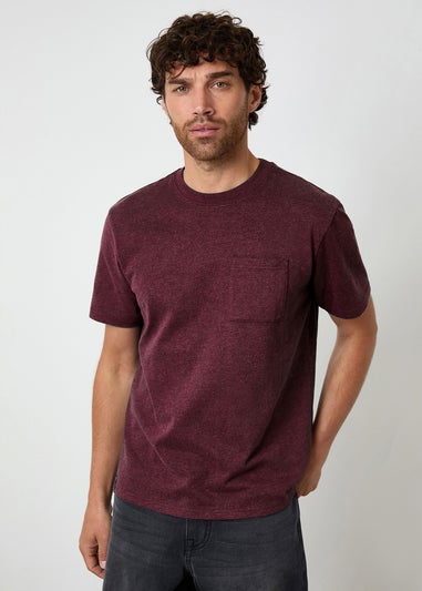 Threadbare Burgundy Short Sleeve Marl T-Shirt